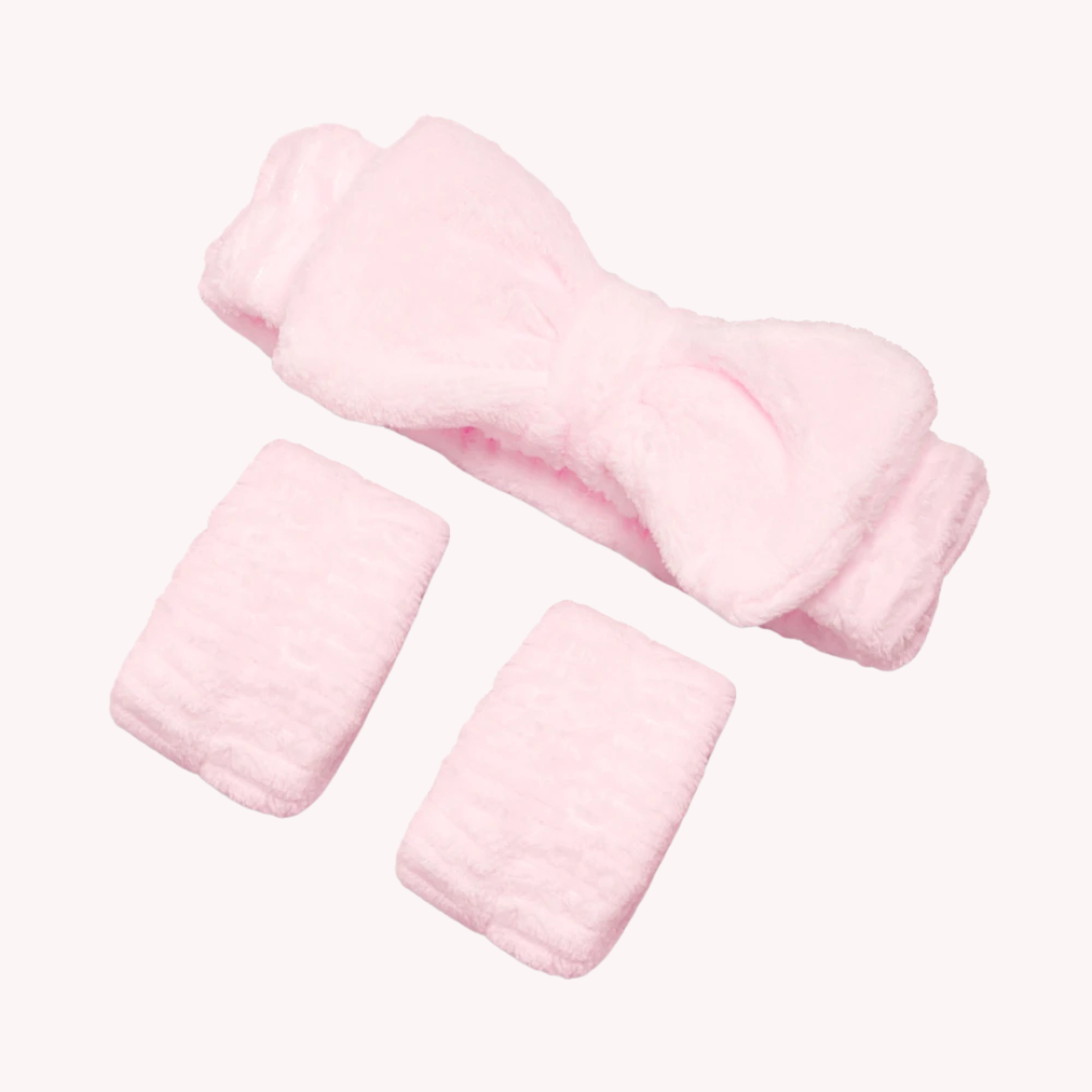 Mikrofiber Wrist Wash Bands + Hårbånd