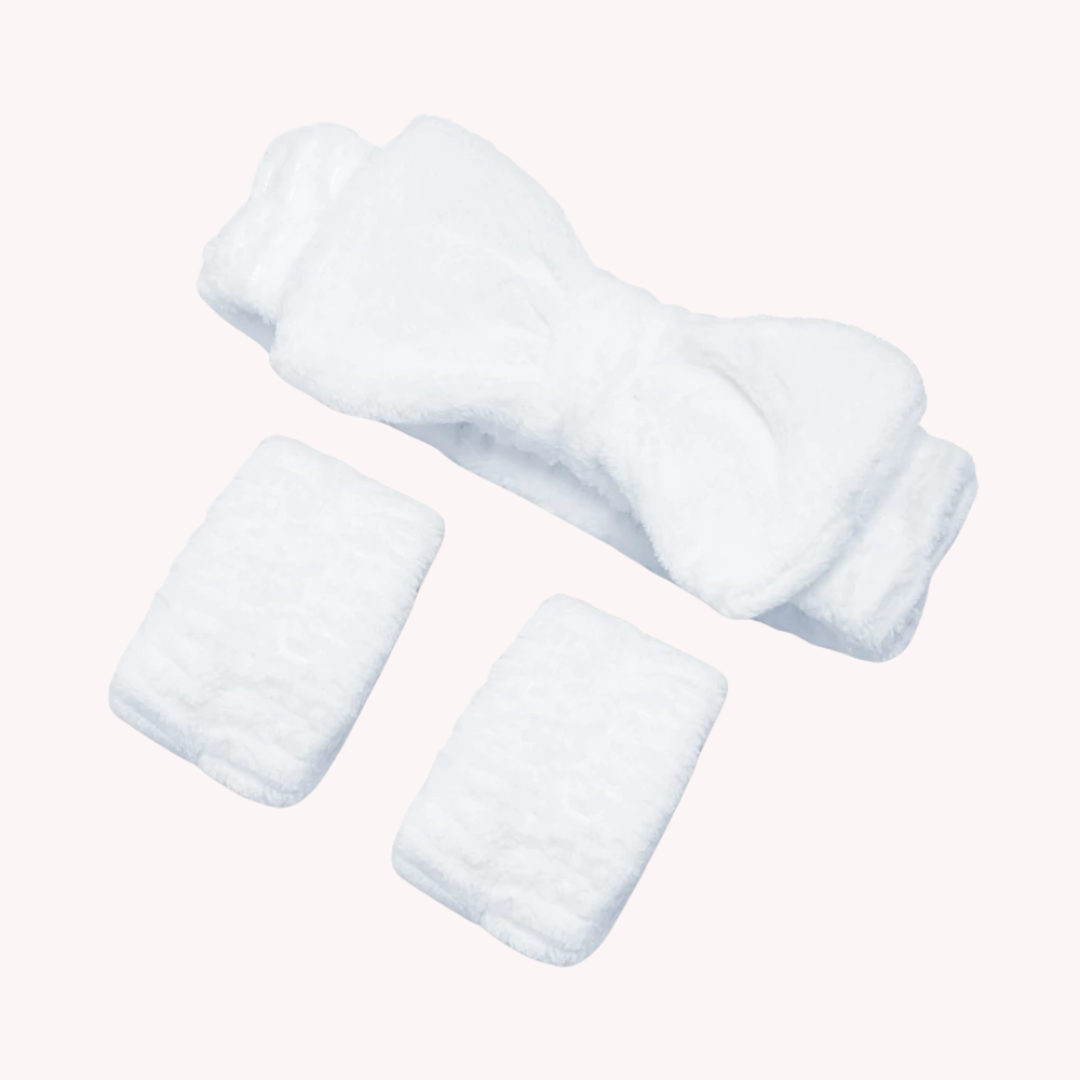 Mikrofiber Wrist Wash Bands + Hårbånd