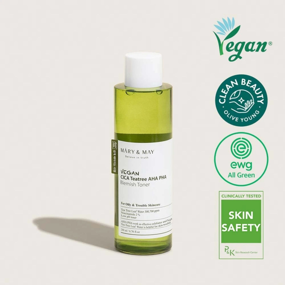 Vegan CICA Tea Tree AHA PHA Blemish Toner